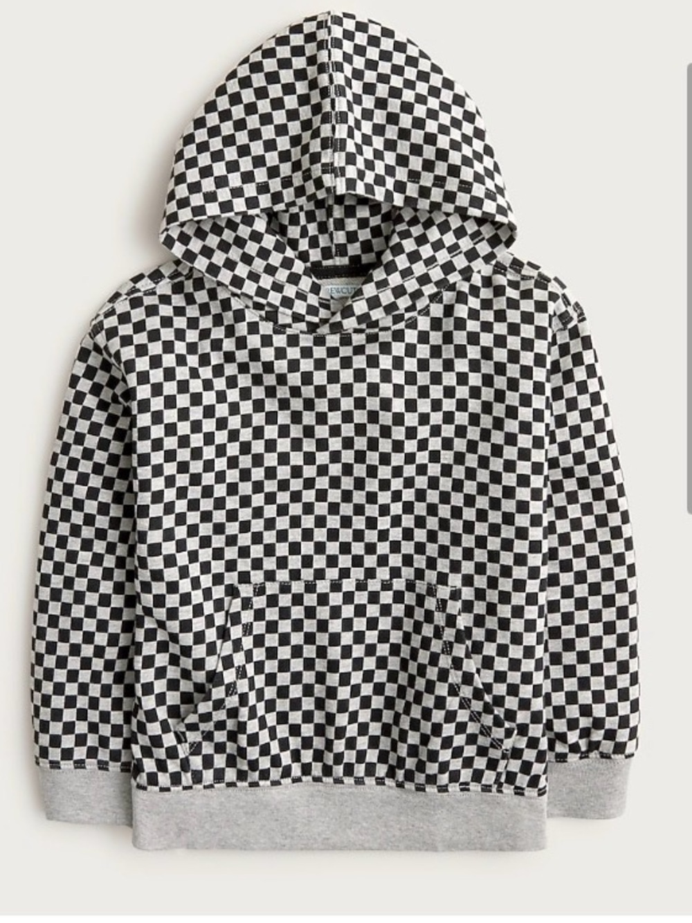 Crewcuts Black and White Checkered Hooded Sweatshirt